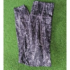 Athleta High‎ Rise Chaturanga Tights Black Gray Print Activewear XS